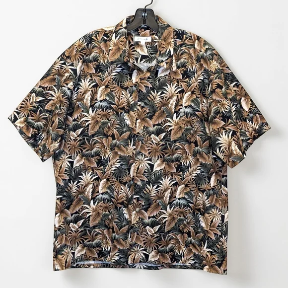 Vintage Pierre Cardin Hawaiian Shirt Tropical Print Cotton Made in Korea Resort - Picture 12 of 12